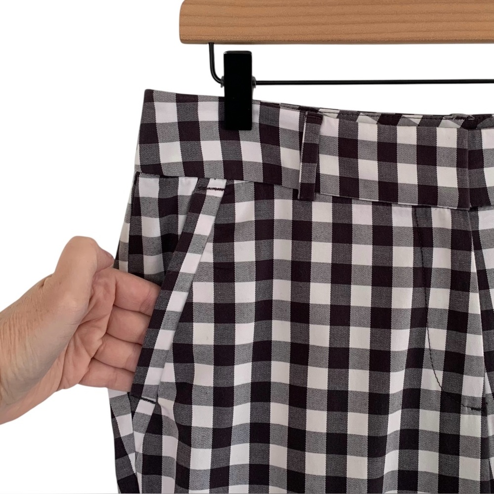 Loft Black & White Gingham Skinny Ankle Pants (Crop Cottage Pixie Plaid Retro) - Picture 5 of 8